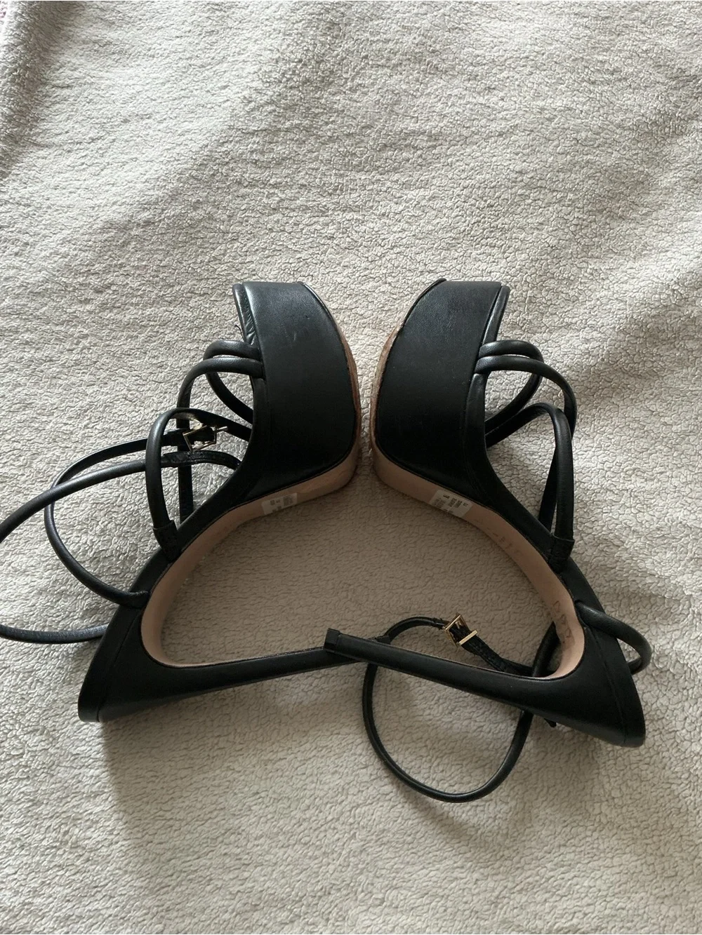 SCHUTZ Zila Black Strappy Ankle-Wrap High Heel Sandals